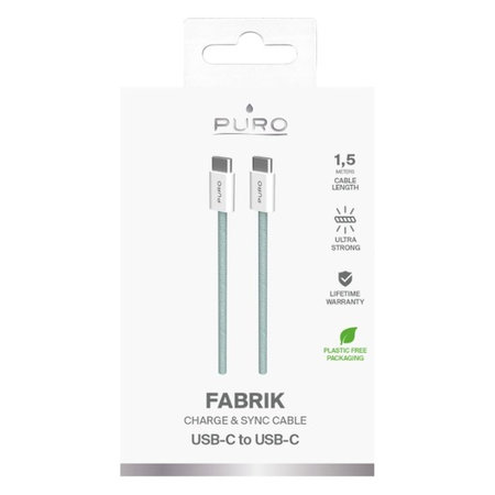 PURO - USB-C Kabel / USB-C, 60W, Fabrik FABK4, 1,5 m, island mist