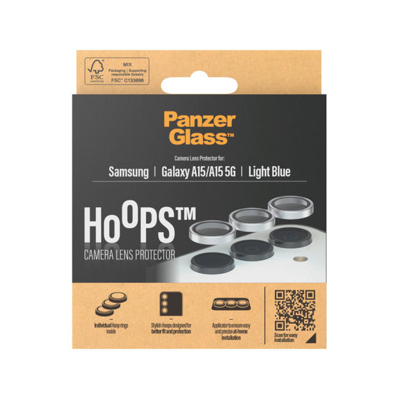 Kameralinsenschutz Hoops für Samsung A15/A15 5G, Hellblau, PanzerGlass
