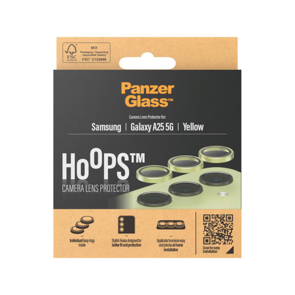 Kameralinsenschutz Hoops für Samsung A25 5G, Gelb, PanzerGlass