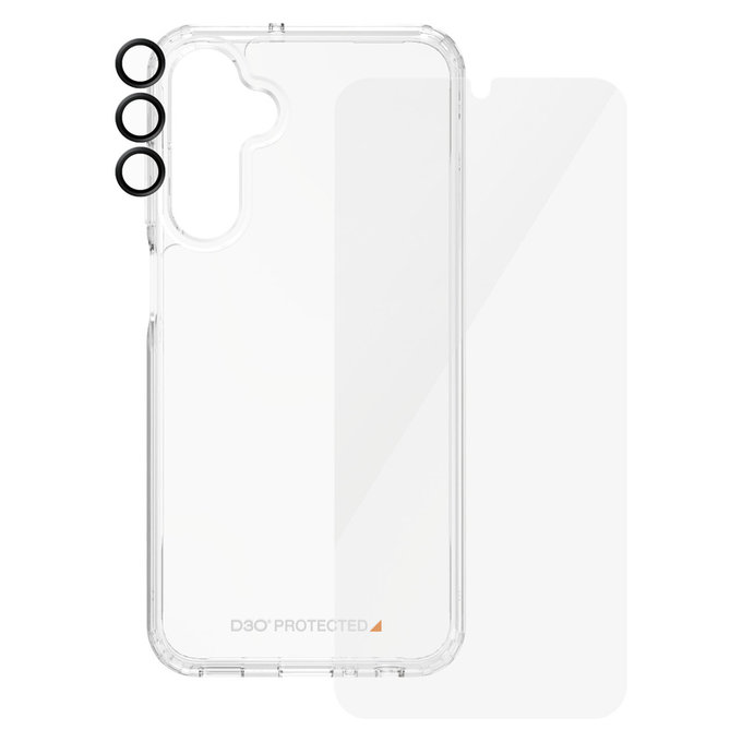 Bundle Hoops + Panzerglas UWF + Hard Case D3O für Samsung Galaxy A25 5G, Transparent, PanzerGlass