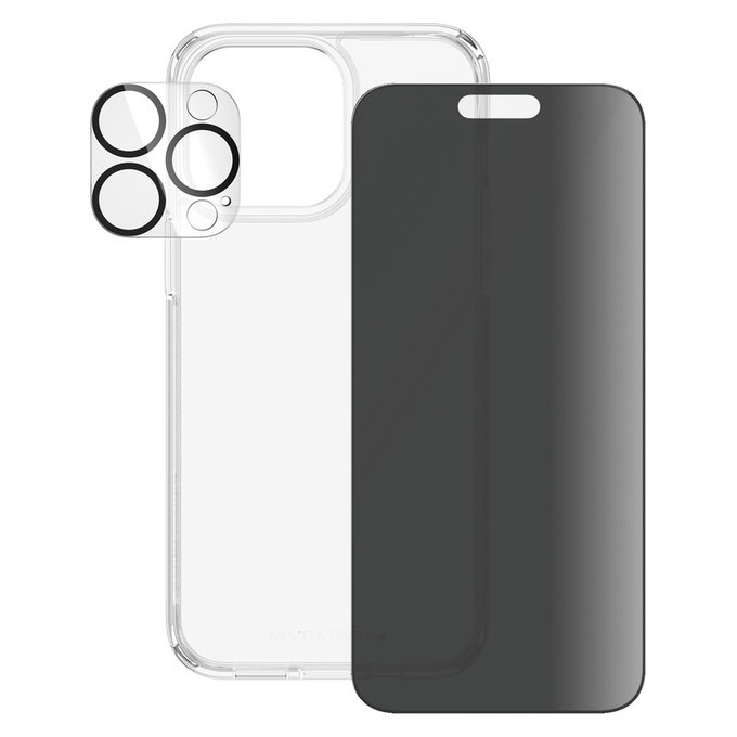 Bundle PicturePerfect + Panzerglas UWF Privacy + Hard Case D3O für iPhone 15 Pro Max, PanzerGlass
