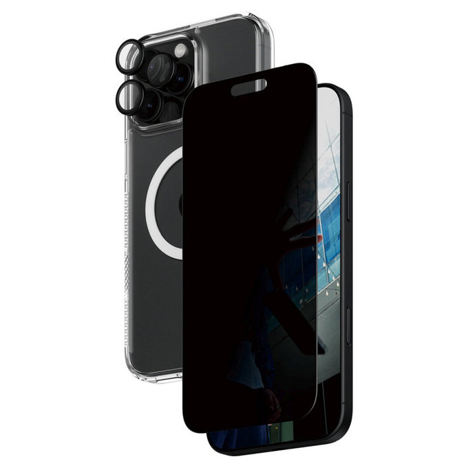 Bundle Hoops + UWF Privacy Panzerglas + Hard Case für iPhone 16 Pro Max, PanzerGlass