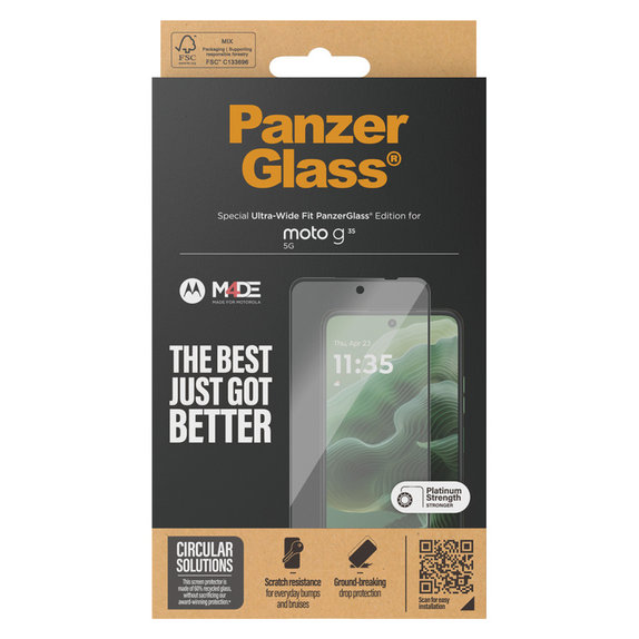 Panzerglas UWF für Motorola Moto G35 5G, Schwarz, PanzerGlass