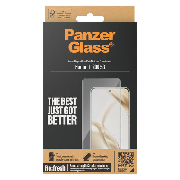 Panzerglas Re:Fresh UWF für Honor 200, Schwarz, PanzerGlass