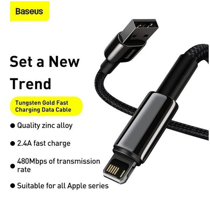 Baseus - Kabel Lightning/USB, 1.5m, schwarz