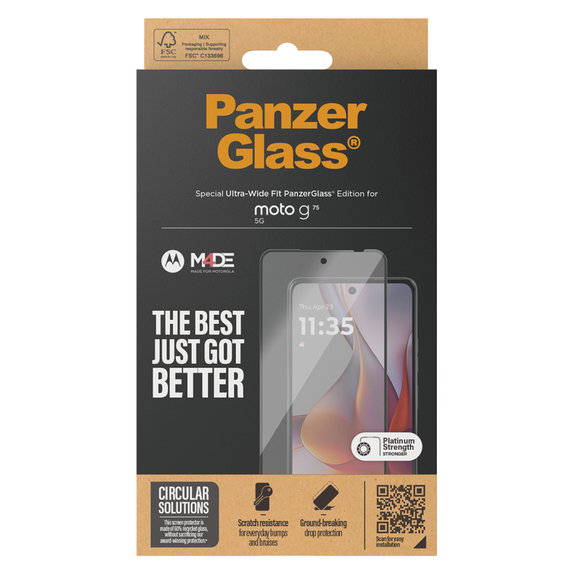 Panzerglas UWF für Motorola Moto G75 5G, Schwarz, PanzerGlass