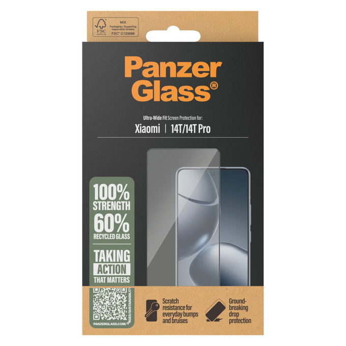 Panzerglas UWF für Xiaomi 14T/14T Pro, Schwarz, PanzerGlass