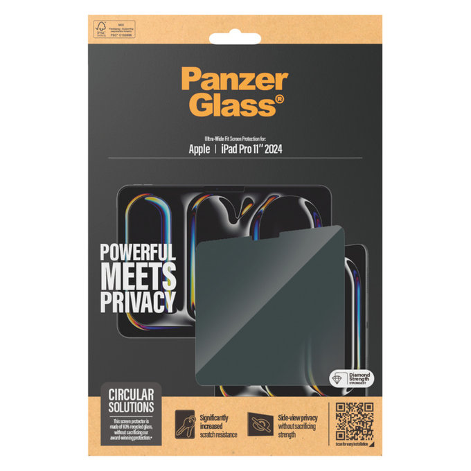 Panzerglas UWF Privacy für iPad Pro 11'', Klar, PanzerGlass