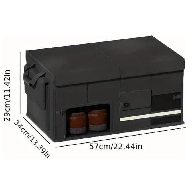 Faltbarer Kofferraum-Organizer aus Leder mit großem Fassungsvermögen 60L 57x34x29cm