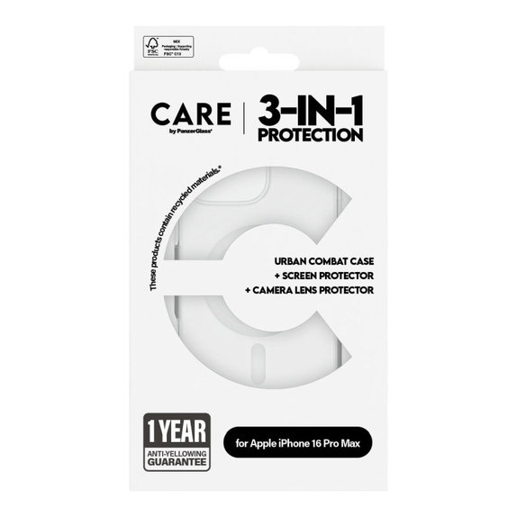 Bundle Hoops + UWF Panzerglas + Urban Combat Hülle für iPhone 16 Pro Max, CARE