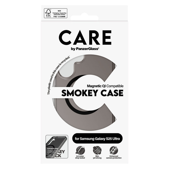 Hülle Smokey mit schwarzem QI für Samsung Galaxy S25 Ultra, Schwarz, PanzerGlass