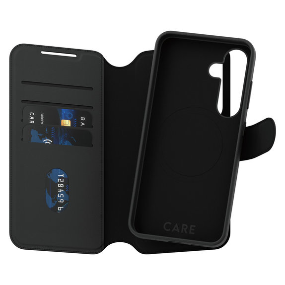 Hülle Wallet Tango Two-In-One mit QI für Samsung Galaxy S25, Schwarz, PanzerGlass