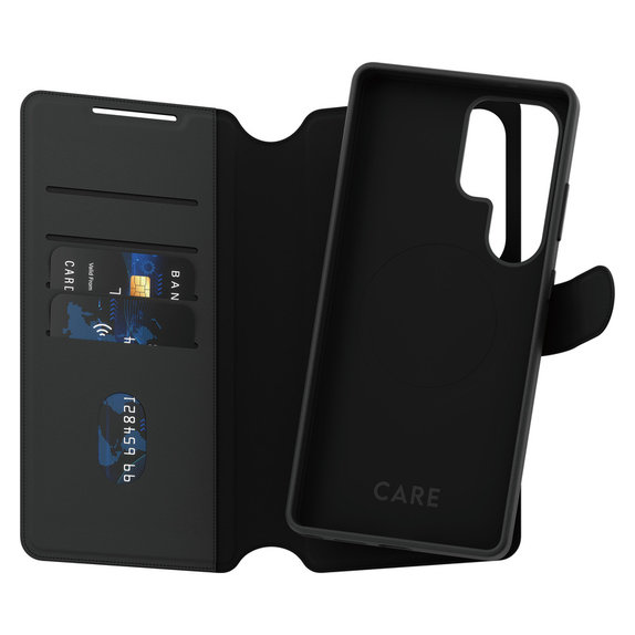 Hülle Wallet Tango Two-In-One mit QI für Samsung Galaxy S25 Ultra, Schwarz, PanzerGlass