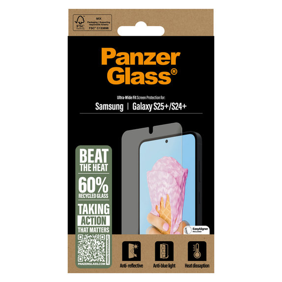 Panzerglas UWF All-in-One mit Applikator für Samsung Galaxy S25+, Klar, PanzerGlass
