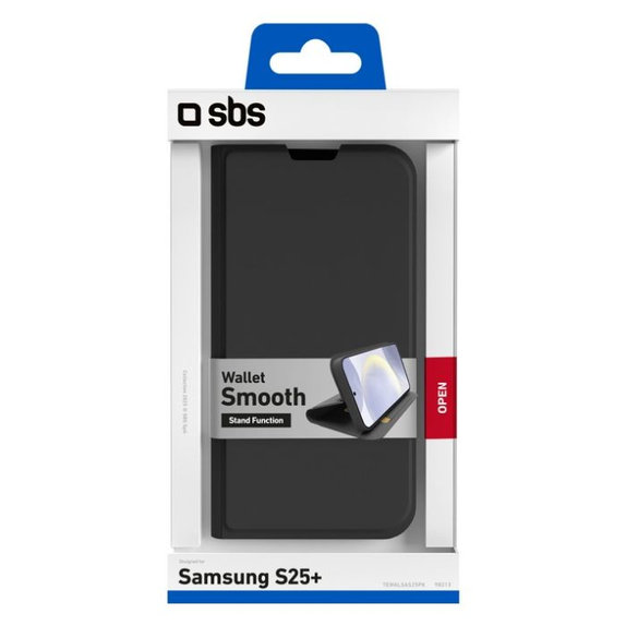 SBS - Hülle Book Wallet Smooth für Samsung Galaxy S25+, schwarz