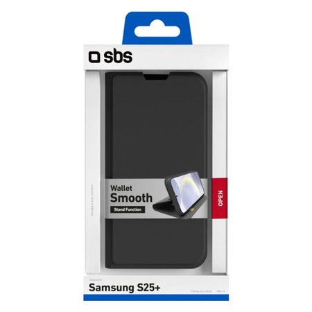 SBS - Hülle Book Wallet Smooth für Samsung Galaxy S25+, schwarz