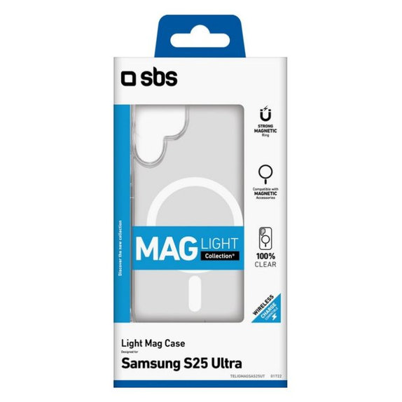 SBS - Hülle Light Mag für Samsung Galaxy S25 Ultra, transparent