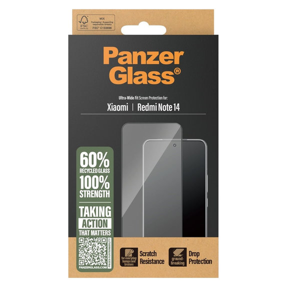 Panzerglas UWF für Xiaomi Redmi Note 14, Schwarz, PanzerGlass