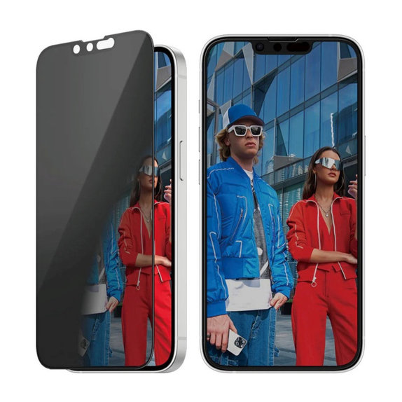 UWF Privacy Panzerglas mit Applikator für iPhone 17e/16e/14/13/13 Pro, Schwarz, PanzerGlass
