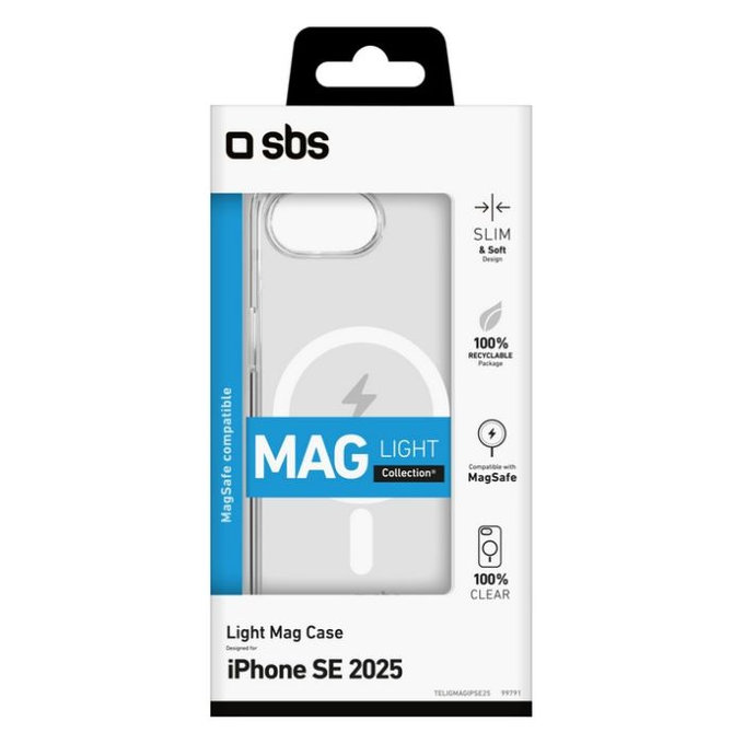 SBS - Hülle Light Mag für iPhone 16e, transparent