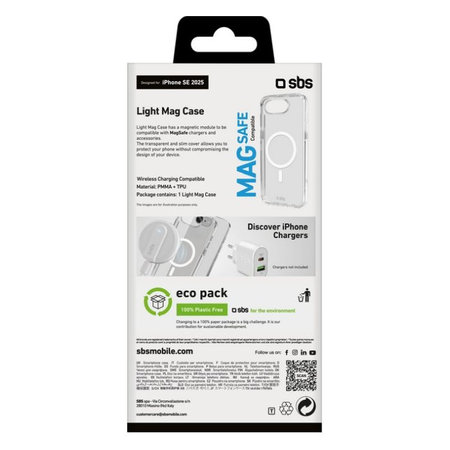 SBS - Hülle Light Mag für iPhone 16e, transparent