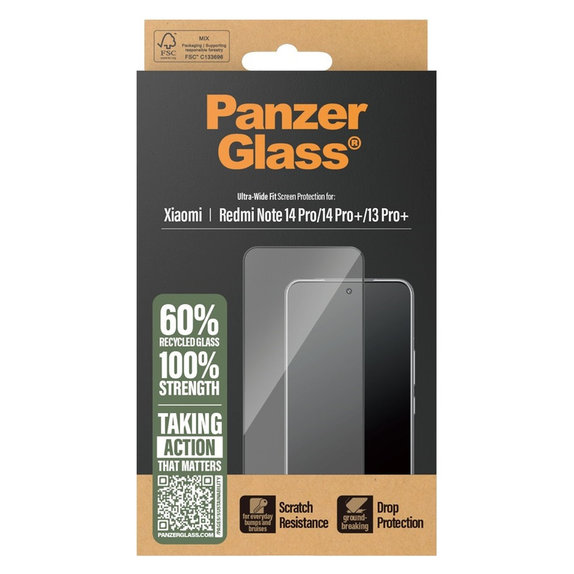 Panzerglas UWF für Xiaomi Redmi Note 14 Pro/14 Pro+/13 Pro+, Schwarz, PanzerGlass
