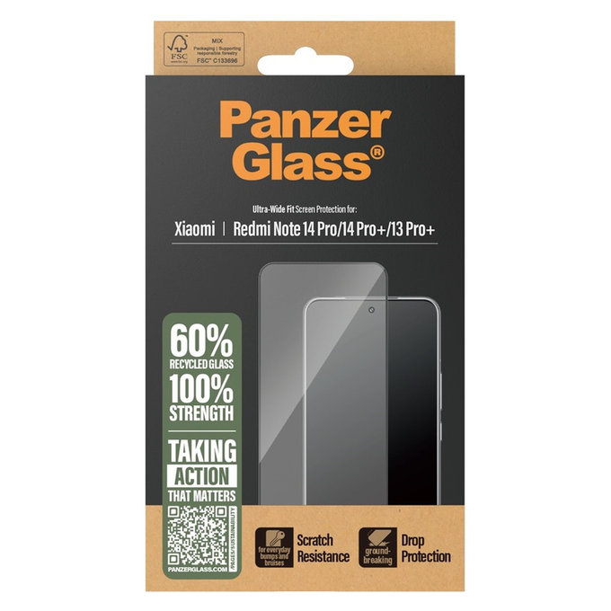 Panzerglas UWF für Xiaomi Redmi Note 14 Pro/14 Pro+/13 Pro+, Schwarz, PanzerGlass