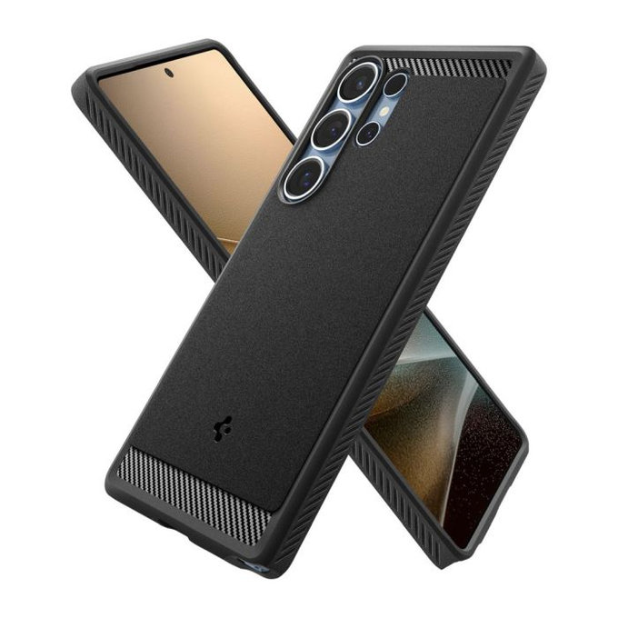 Spigen - Hülle Rugged Armor mit MagSafe für Samsung Galaxy S25 Ultra, Matte Black