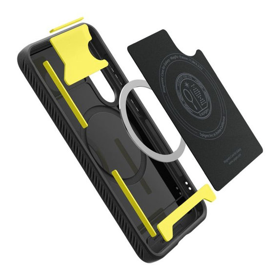 Spigen - Hülle Rugged Armor mit MagSafe für Samsung Galaxy S25, Matte Black