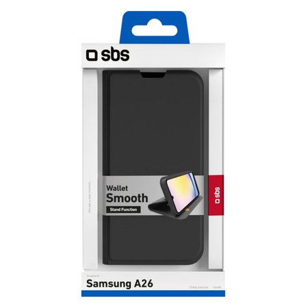 SBS - Hülle Book Wallet Smooth für Samsung Galaxy A26, schwarz