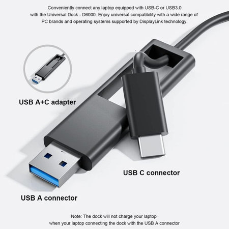 Dell D6000 - Dockingstation (USB-C) + 130W Adapter Refurbished
