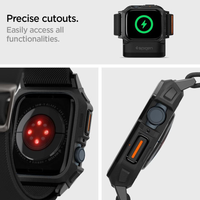 Spigen - Armband Lite Fit "Pro" für Apple Watch (44, 45mm), Matte Black