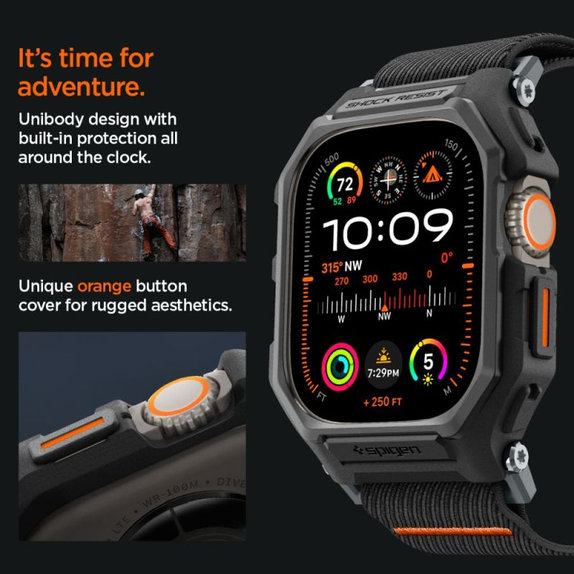 Spigen - Armband Lite Fit "Pro" für Apple Watch Ultra (49mm), Matte Black