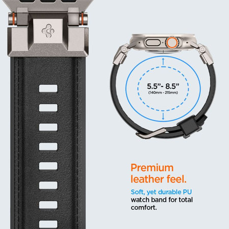 Spigen - Armband Durapro Armor PU für Apple Watch (42, 44, 45, 49mm), schwarz