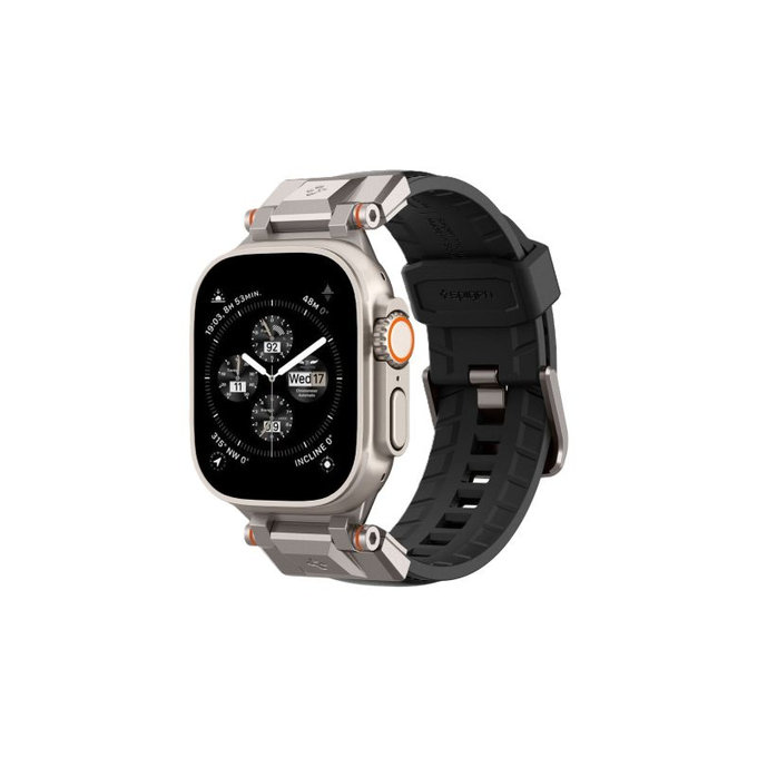 Spigen - Armband Durapro Armor PU für Apple Watch (42, 44, 45, 49mm), schwarz