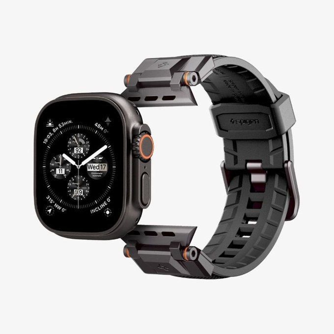 Spigen - Armband Durapro Armor für Apple Watch (42, 44, 45, 49mm), Black Edition