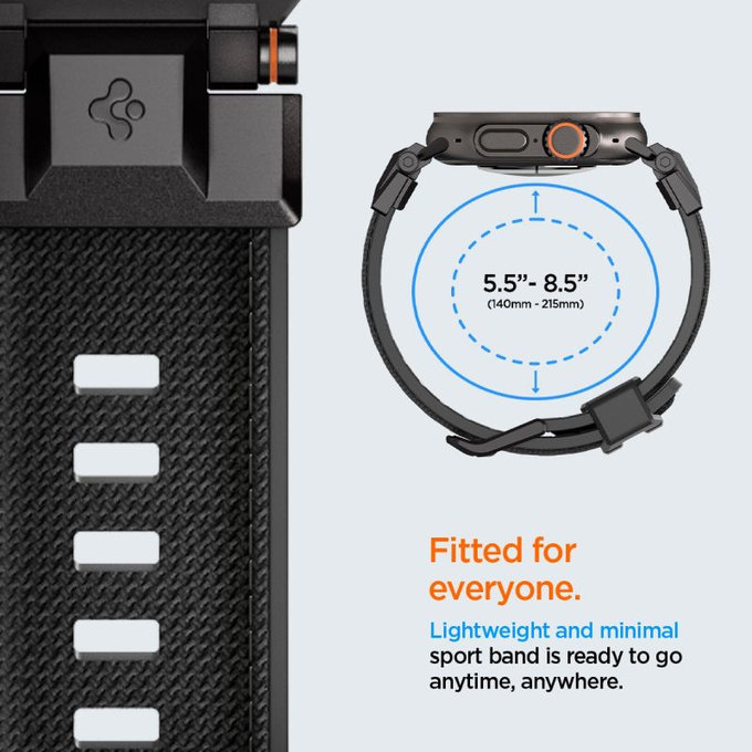 Spigen - Armband Durapro Armor für Apple Watch (42, 44, 45, 49mm), Black Edition