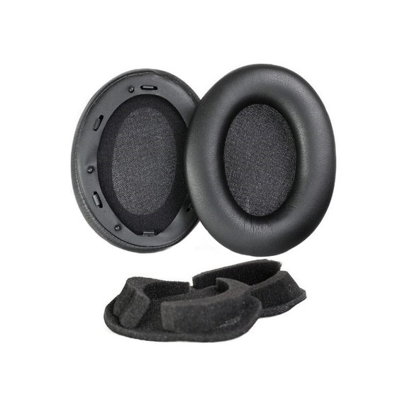 Ersatz-Ohrpolster für Sony WH-1000XM3, Memory-Schaumstoff + PU-Leder, Schwarz, 1 Paar