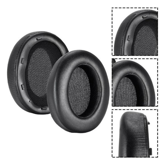 Ersatz-Ohrpolster für Sony WH-XB910N, Memory-Schaumstoff + PU-Leder, Schwarz, 1 Paar