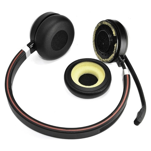Ersatz-Ohrpolster für Jabra Evolve 20, 30, 40, PU-Leder, Schwarz, 1 Paar