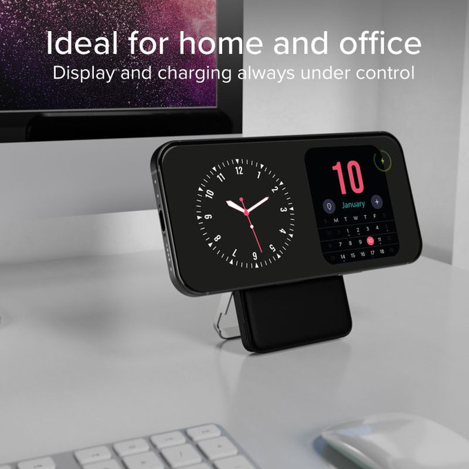 SBS - PowerBank 5000mAh, 20W, Power Delivery, Mag Stand, schwarz