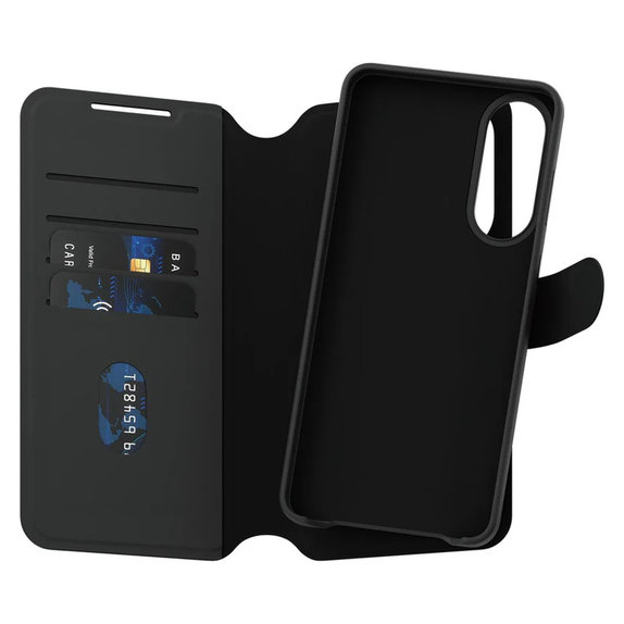 Hülle Wallet Tango Two-In-One mit QI für Samsung Galaxy S25 Edge, Schwarz, PanzerGlass