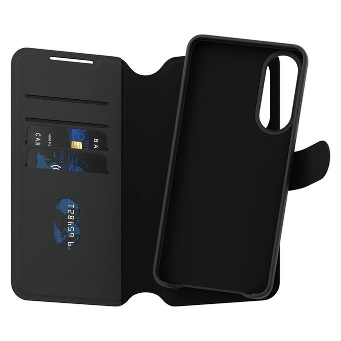 Hülle Wallet Tango Two-In-One mit QI für Samsung Galaxy S25 Edge, Schwarz, PanzerGlass