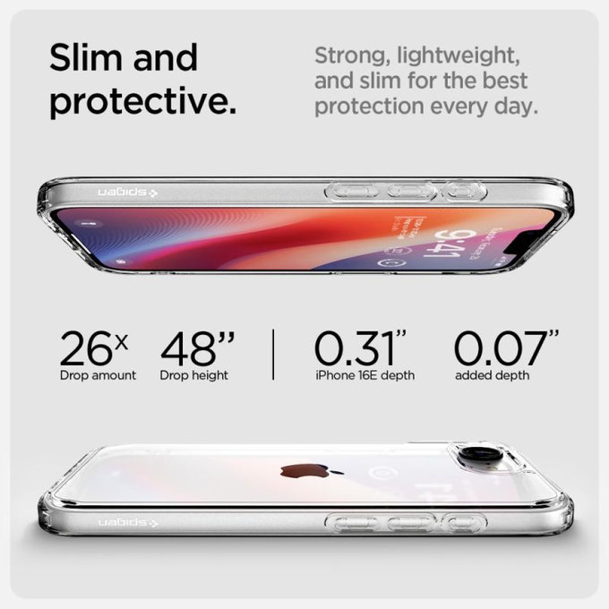 Spigen - Hülle Ultra Hybrid für iPhone 16e, crystal clear