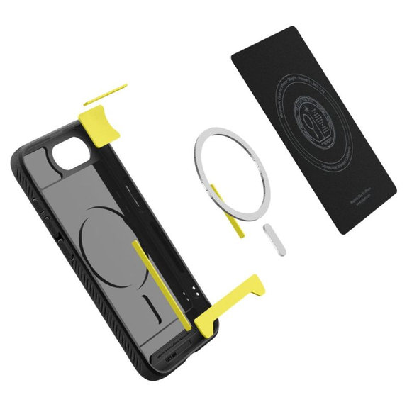 Spigen - Hülle Rugged Armor MagSafe für iPhone 16e, Matte Black