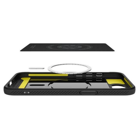 Spigen - Hülle Rugged Armor MagSafe für iPhone 16e, Matte Black