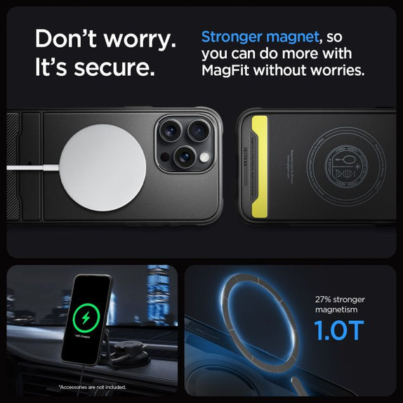Spigen - Hülle Rugged Armor MagSafe für iPhone 15 Pro, Matte Black
