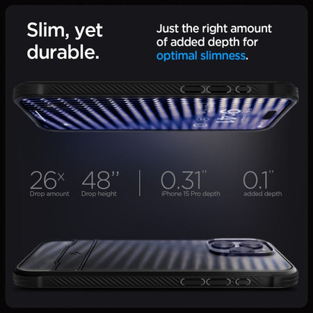 Spigen - Hülle Rugged Armor MagSafe für iPhone 15 Pro, Matte Black