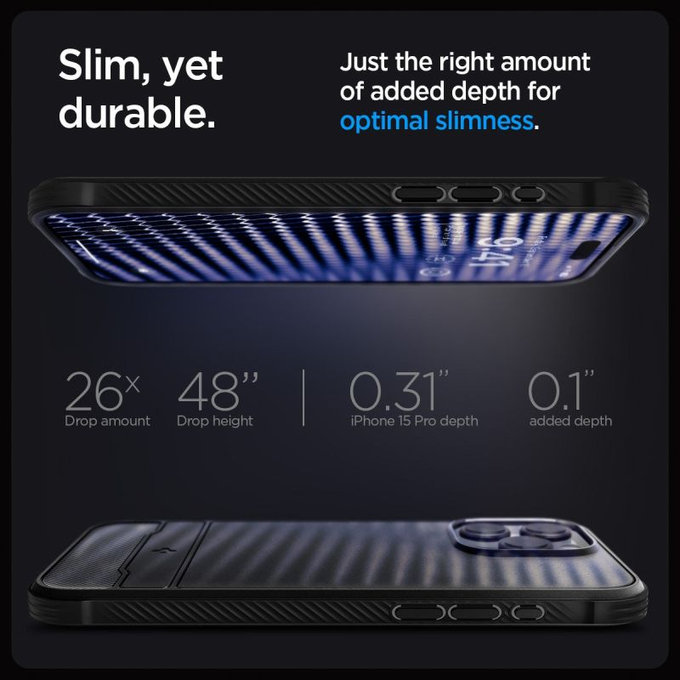 Spigen - Hülle Rugged Armor MagSafe für iPhone 15 Pro, Matte Black