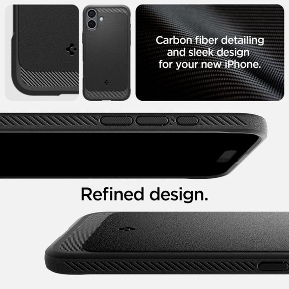 Spigen - Hülle Rugged Armor MagSafe für iPhone 16, Matte Black